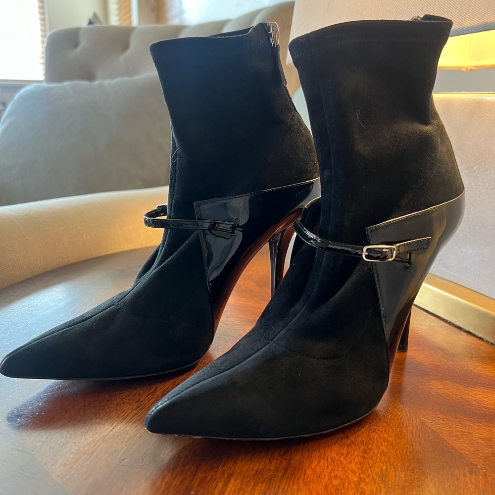 Givenchy Black Suede and Patent Leather Heels